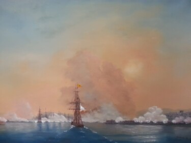 Painting titled "Based l. Aivazovsky" by Pavel Papou, Original Artwork, Oil