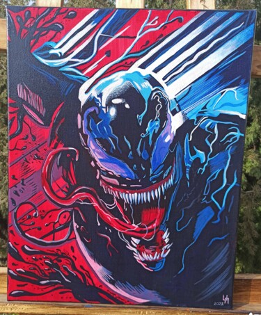 Malarstwo zatytułowany „Venom” autorstwa Павел Поляков, Oryginalna praca, Akryl Zamontowany na Drewniana rama noszy