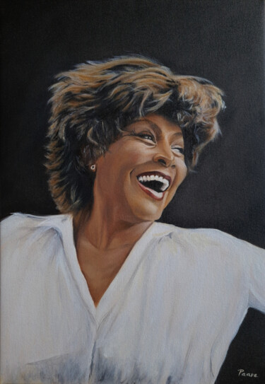 "Tina Turner portrait" başlıklı Tablo Pavlína Ostrá (Paave Art) tarafından, Orijinal sanat, Petrol Ahşap Sedye çerçevesi üze…