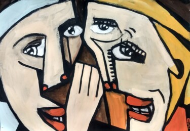Painting titled "A girlfriends" by Pavlo Poe, Original Artwork, Acrylic