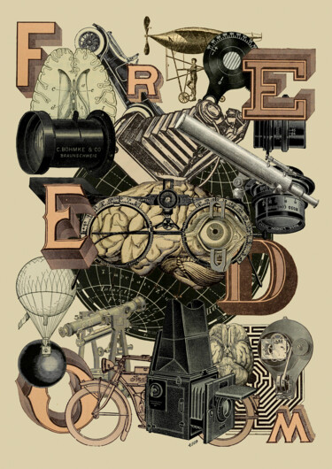 Grafika cyfrowa / sztuka generowana cyfrowo zatytułowany „Freedom” autorstwa Paweł Pacholec, Oryginalna praca, Kolaż cyfrowy