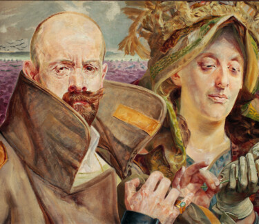 Painting titled "Pierwiosnek - Portr…" by Paweł Waligórski, Original Artwork, Oil