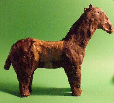 Scultura intitolato "Koń - Horse" da Paweł Waligórski, Opera d'arte originale, Argilla