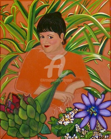 Painting titled "In My Garden - Work…" by Drapala Gallery, Original Artwork