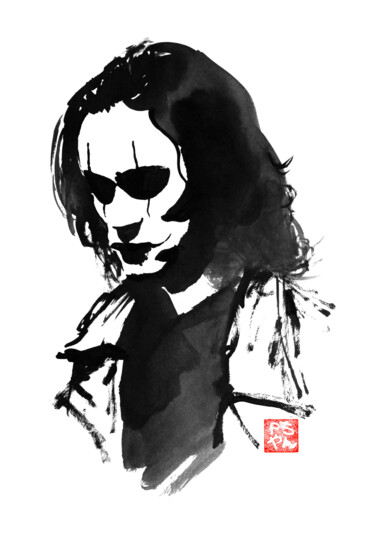 Drawing titled "the crow" by Péchane, Original Artwork, Ink