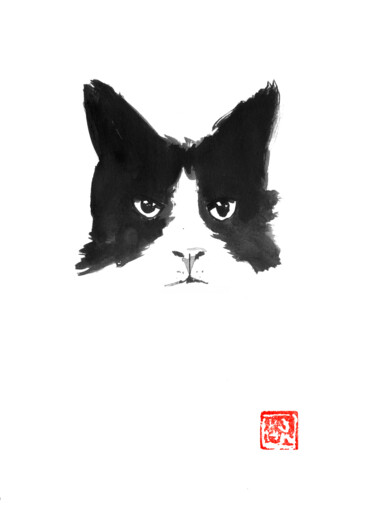 「the cat」というタイトルの描画 Péchaneによって, オリジナルのアートワーク, 水彩画