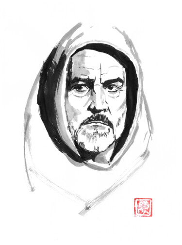 Drawing titled "sean connery dans l…" by Péchane, Original Artwork, Watercolor