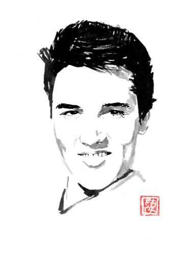 Disegno intitolato "elvis" da Péchane, Opera d'arte originale, Acquarello