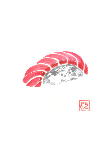 제목이 "sushi"인 그림 Péchane로, 원작, 수채화