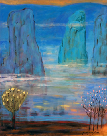 Peinture intitulée "PAYSAGE 1" par Pedro De Leon, Œuvre d'art originale, Acrylique