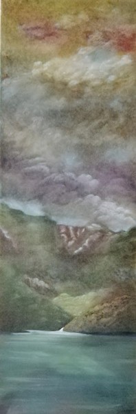 Peinture intitulée "Ciel d'orage" par Pénellope Van Haver, Œuvre d'art originale, Huile