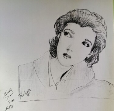 Drawing titled "Portrait d'une chan…" by Pénellope Van Haver, Original Artwork, Pencil