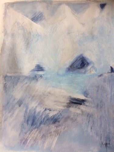 Painting titled "Snow Mountain" by Penny Koppe, Original Artwork, Watercolor
