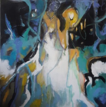 Peinture intitulée "La porteuse de lumi…" par Penny G Peckmann, Œuvre d'art originale, Acrylique