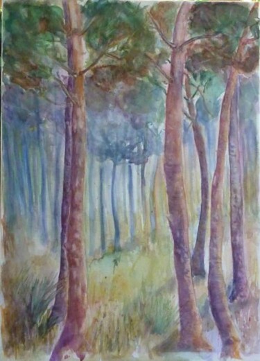 Peinture intitulée "Dans la foret de pi…" par Penny G Peckmann, Œuvre d'art originale