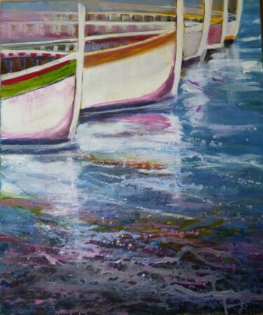 Malerei mit dem Titel "les-barques.jpg" von Penny G Peckmann, Original-Kunstwerk, Acryl