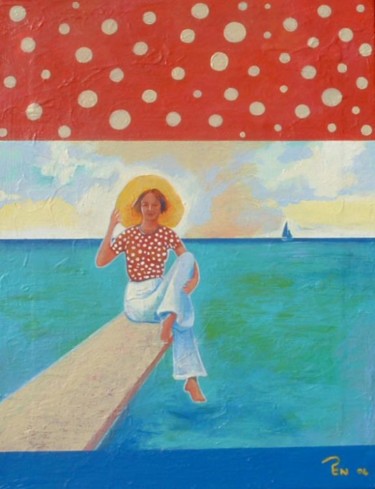Schilderij getiteld "Hello Sailor" door Penny Walsh, Origineel Kunstwerk