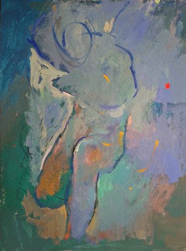 Painting titled "Apparition ,," by Pierre Pentchev, Original Artwork, Gouache