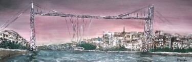 Pittura intitolato "Suspension bridge n…" da Pepe Villan, Opera d'arte originale, Acrilico