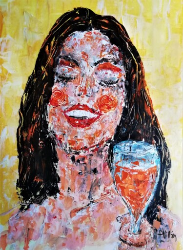 Peinture intitulée "La Vie en Rosé" par Pepe Villan, Œuvre d'art originale, Acrylique