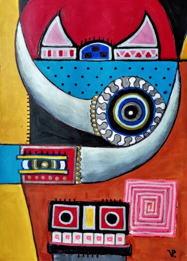 绘画 标题为“Cubist portrait of…” 由Pepe Villan, 原创艺术品, 丙烯