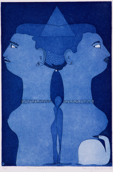 Obrazy i ryciny zatytułowany „Nova Helping A Sist…” autorstwa Percy Martin, Oryginalna praca, Akwaforta
