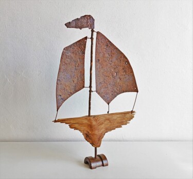 Sculpture intitulée "Veler voilier" par Pere Marti, Œuvre d'art originale, Métaux