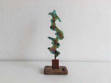 Sculpture titled "Fleuve de couleurs" by Pere Marti, Original Artwork, Metals