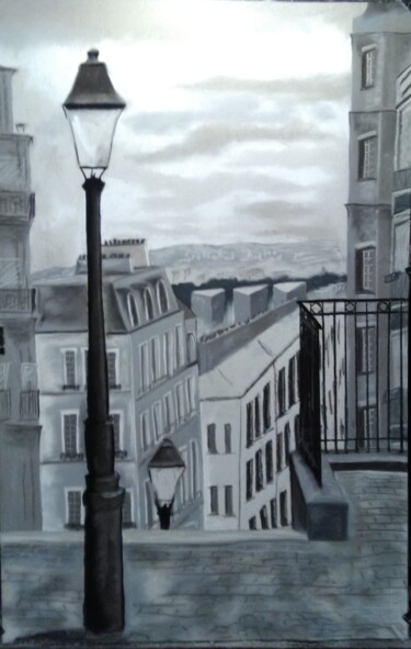 Dessin intitulée "Montmartre2" par Anthony Perez, Œuvre d'art originale, Pastel