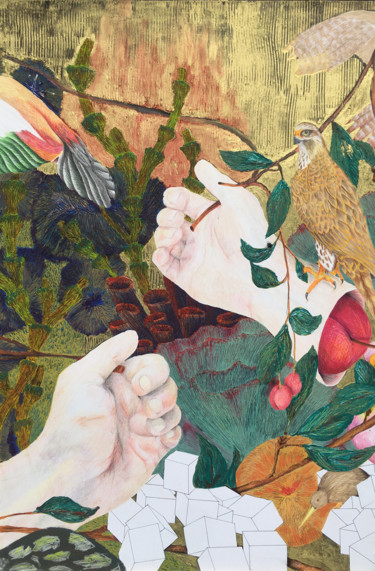 "Mains" başlıklı Tablo Samuel Perez tarafından, Orijinal sanat, Guaş boya Ahşap panel üzerine monte edilmiş