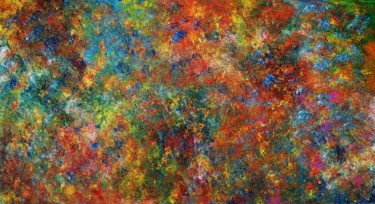 Painting titled "Abstract,red,yellow…" by Artstage, Original Artwork, Oil