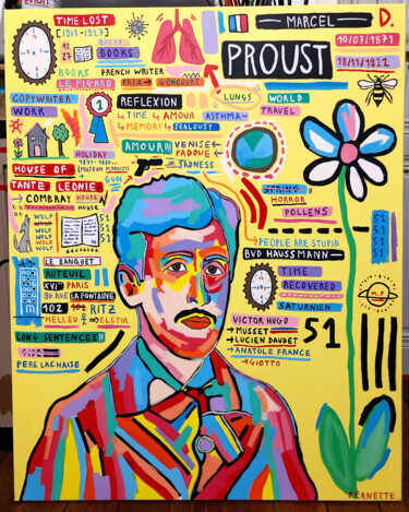 Peinture intitulée "Marcel Proust" par Pernette, Œuvre d'art originale, Acrylique Monté sur Châssis en bois