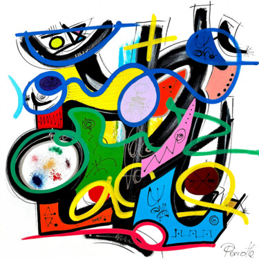 Картина под названием "GOTO" - Perrotte, Подлинное произведение искусства, Акрил Установлен на Деревянная рама для носилок