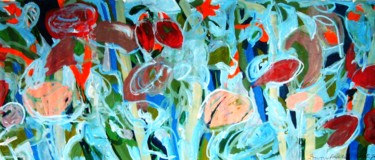 Картина под названием "Poppies, down-beach…" - Peter Jalesh, Подлинное произведение искусства, Акрил