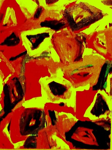Painting titled "Stone-wall (Size 40…" by Peter Jalesh, Original Artwork, Acrylic