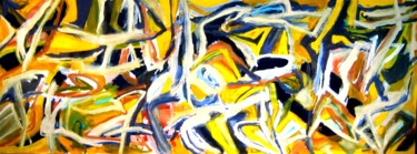 Painting titled "Yellow-waves (Size…" by Peter Jalesh, Original Artwork, Acrylic