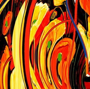 Digital Arts titled "Poppies-v" by Peter Jalesh, Original Artwork, Digital Painting