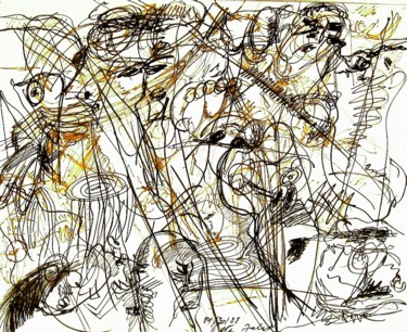 Dessin intitulée "Luiza Derderian and…" par Peter Jalesh, Œuvre d'art originale, Encre