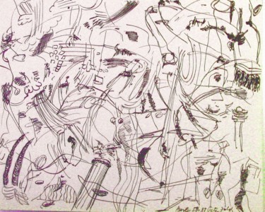 Rysunek zatytułowany „On defining abstrac…” autorstwa Peter Jalesh, Oryginalna praca, Atrament