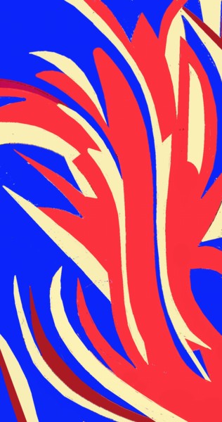 Цифровое искусство под названием "Red Lion Amaryllis" - Peter Jalesh, Подлинное произведение искусства, Цифровая живопись