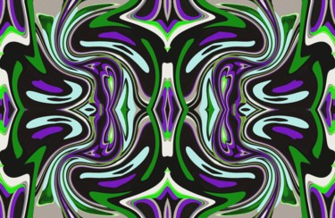 Arts numériques intitulée "Dark green Tapestry" par Peter Jalesh, Œuvre d'art originale, Peinture numérique
