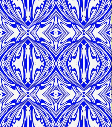 Digitale Kunst getiteld "Blue rays" door Peter Jalesh, Origineel Kunstwerk, Digitaal Schilderwerk