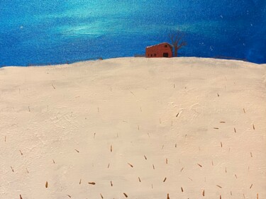 Pintura titulada "Winter Night in Iowa" por Peter Malmberg, Obra de arte original, Acrílico Montado en Bastidor de camilla d…