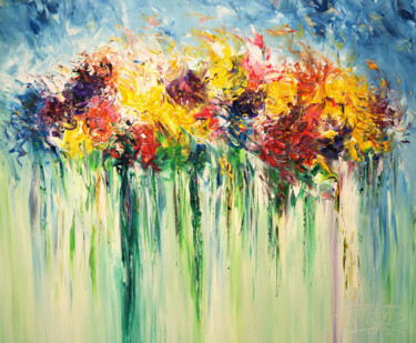Pintura intitulada "Flower Field SM 1" por Peter Nottrott, Obras de arte originais, Acrílico