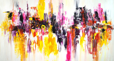 Painting titled "Yellow And Pink L 1" by Peter Nottrott, Original Artwork, Acrylic