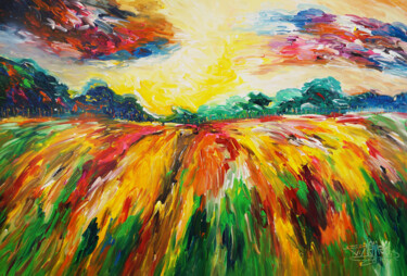 Malerei mit dem Titel "Beautiful Summer La…" von Peter Nottrott, Original-Kunstwerk, Acryl