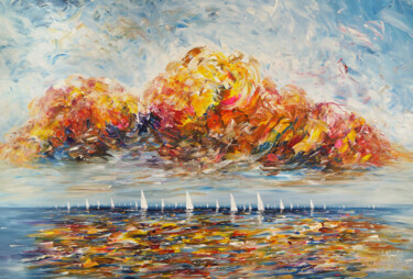 Peinture intitulée "Seascape Sailing Im…" par Peter Nottrott, Œuvre d'art originale, Acrylique