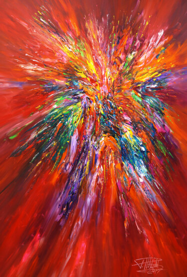 Pittura intitolato "Energy Red XL 4" da Peter Nottrott, Opera d'arte originale, Acrilico