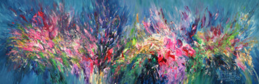 Pittura intitolato "Slim: Pink Turquois…" da Peter Nottrott, Opera d'arte originale, Acrilico