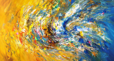 Peinture intitulée "Yellow And Blue Abs…" par Peter Nottrott, Œuvre d'art originale, Acrylique